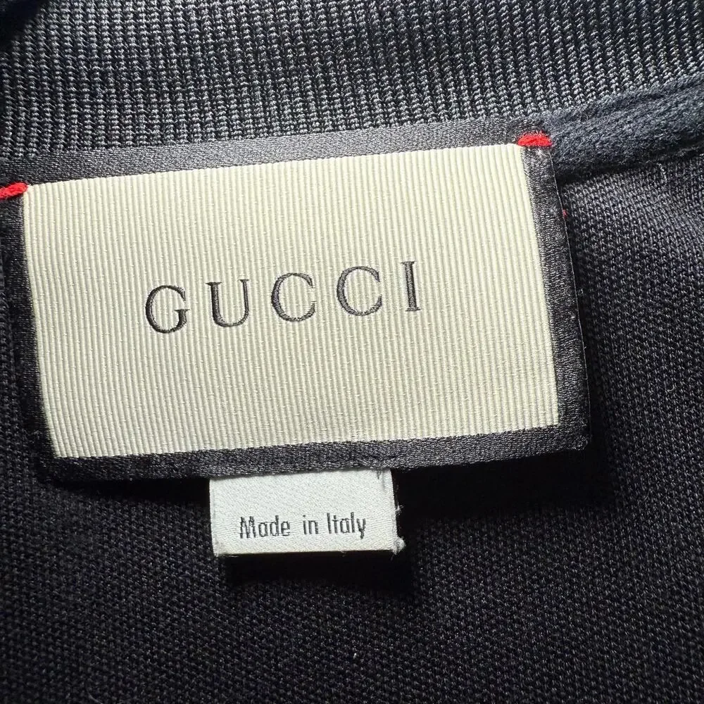 Gucci Mens Black Web Stripe Track Jacket Size L